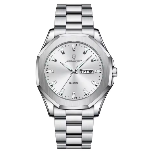 RELOJ POEDAGAR ORIGINAL - ELEGANTE PLATEADO Y NEGRO | POE-21, POE-22, POE-23, POE-24, POE-25