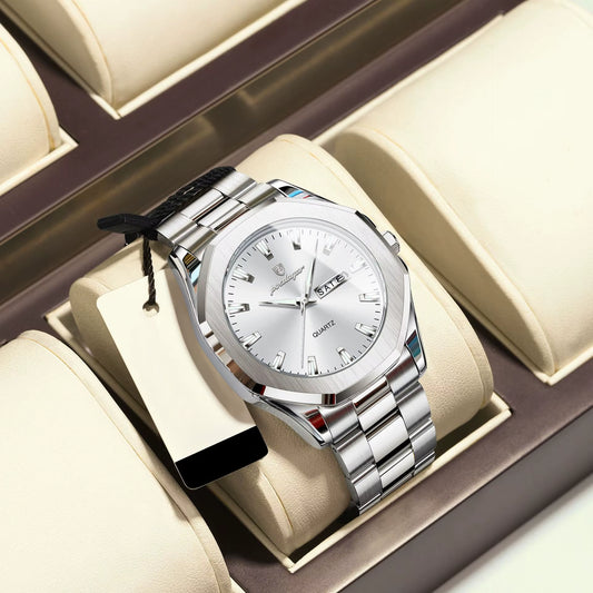 RELOJ POEDAGAR ORIGINAL - ELEGANTE PLATEADO Y NEGRO | POE-21, POE-22, POE-23, POE-24, POE-25