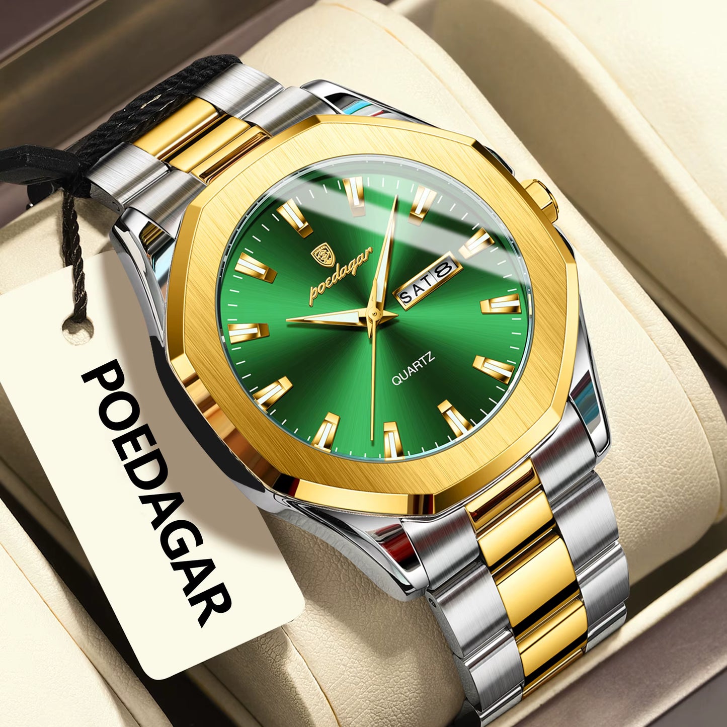 RELOJ POEDAGAR ORIGINAL - ELEGANTE PLATEADO Y NEGRO | POE-21, POE-22, POE-23, POE-24, POE-25