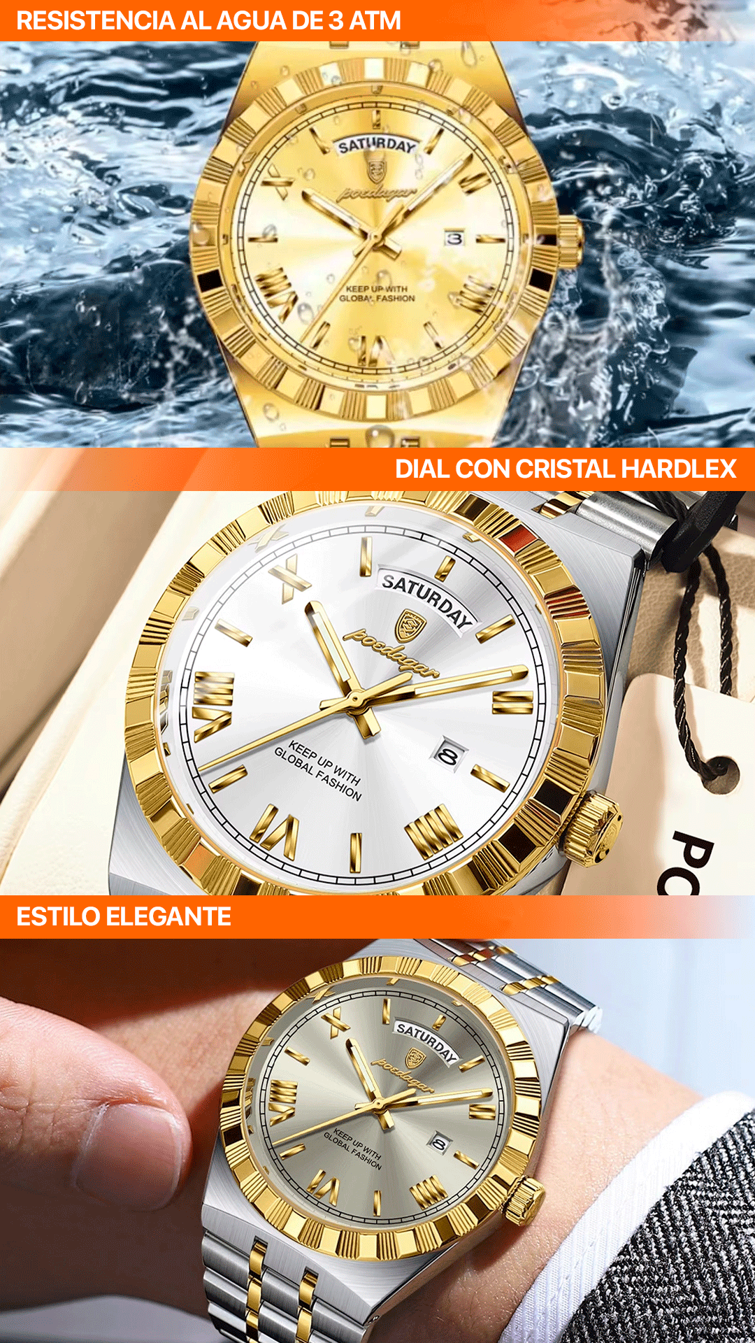 RELOJES POEDAGAR 675 ORIGINALES - ELEGANTES | POE-43, POE-44, POE-45, POE-46, POE-47, POE-48, POE-49