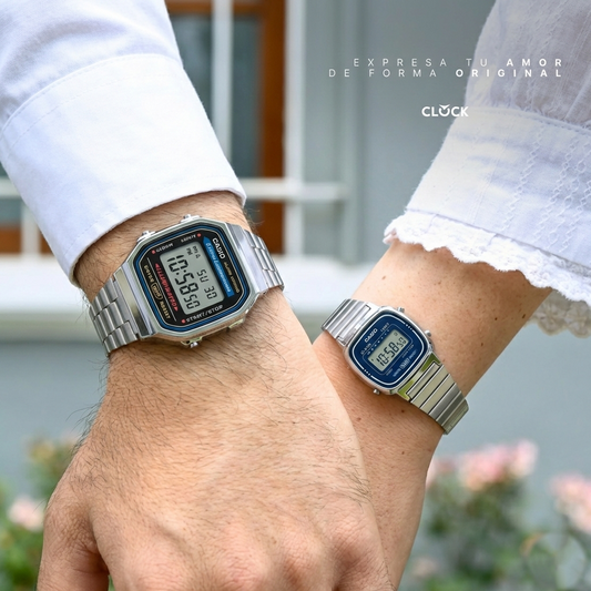 A168W / LA-670 | RELOJ CASIO DE ACERO PARA PAREJA | SKU: CAS-216/CAS-147
