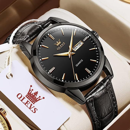 RELOJES OLEVS ORIGINAL - ELEGANTE Y CASUAL - MARRÓN- NEGRO I OLE-8.