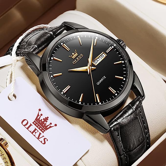 RELOJES OLEVS ORIGINAL - ELEGANTE Y CASUAL - MARRÓN- NEGRO I OLE-8.