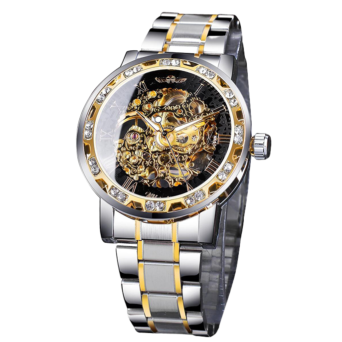 RELOJ SKELETON FORSINING ORIGINAL ELEGANTE PLATEADO CON DORADO | FOR-2 ...