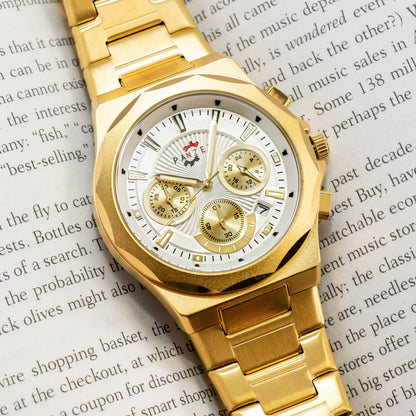 RELOJ PANZER ORIGINAL - ELEGANTE DORADO PLATEADO Y BLANCO | PAN-33 PAN-35