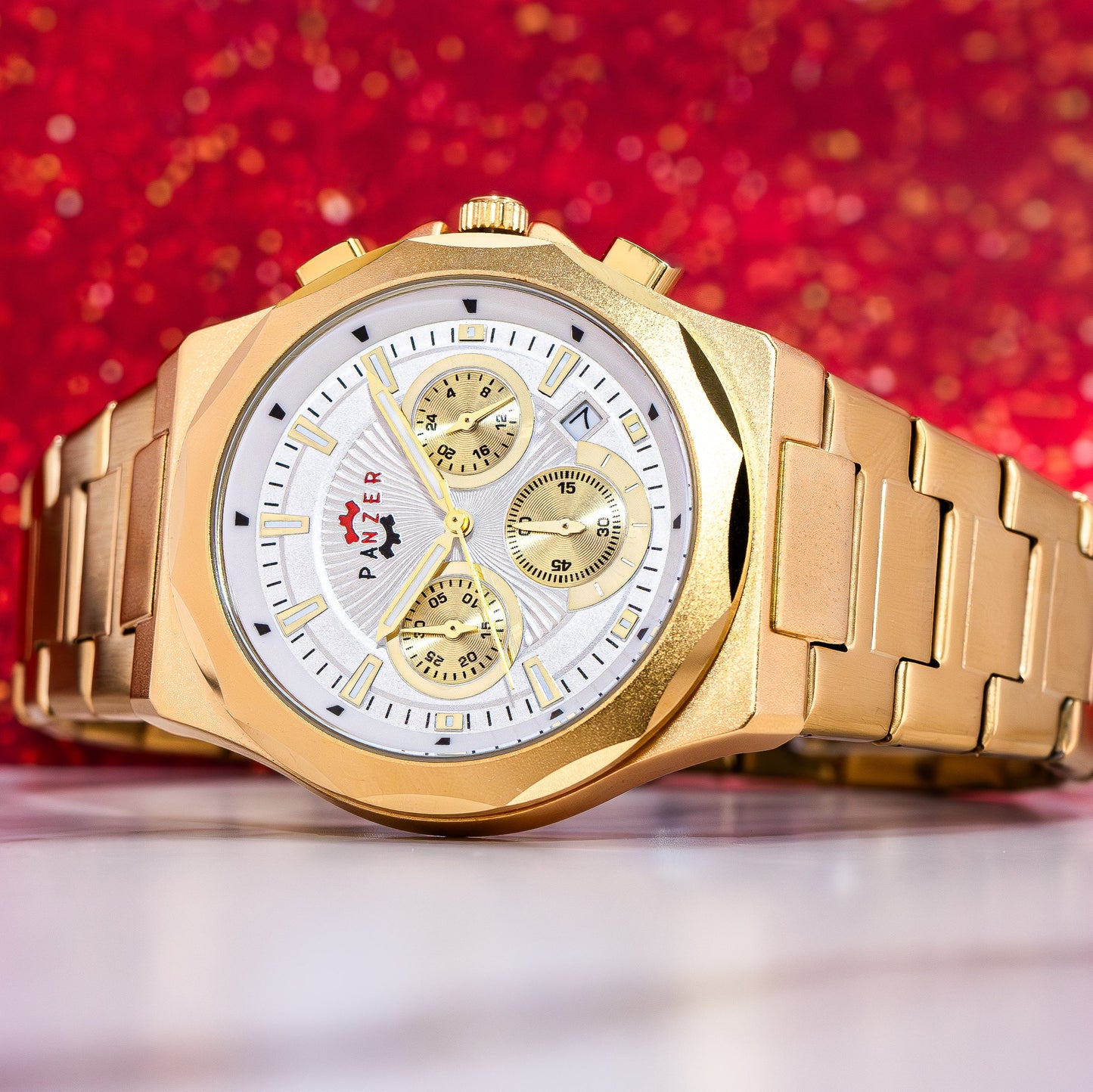 RELOJ PANZER ORIGINAL - ELEGANTE DORADO PLATEADO Y BLANCO | PAN-33 PAN-35