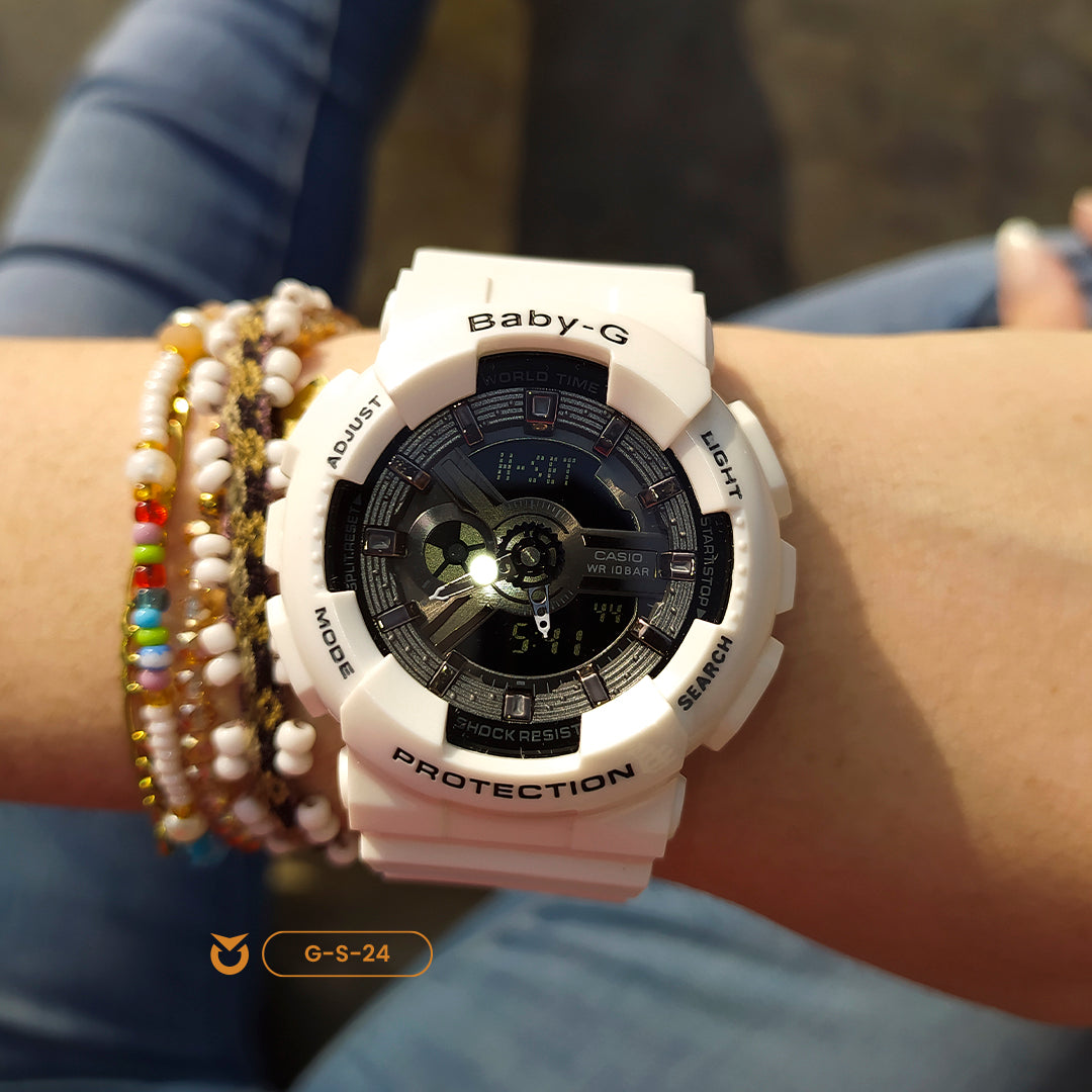 RELOJ BABY-G  PARA MUJER -  DEPORTIVO BLANCO | G-S-24
