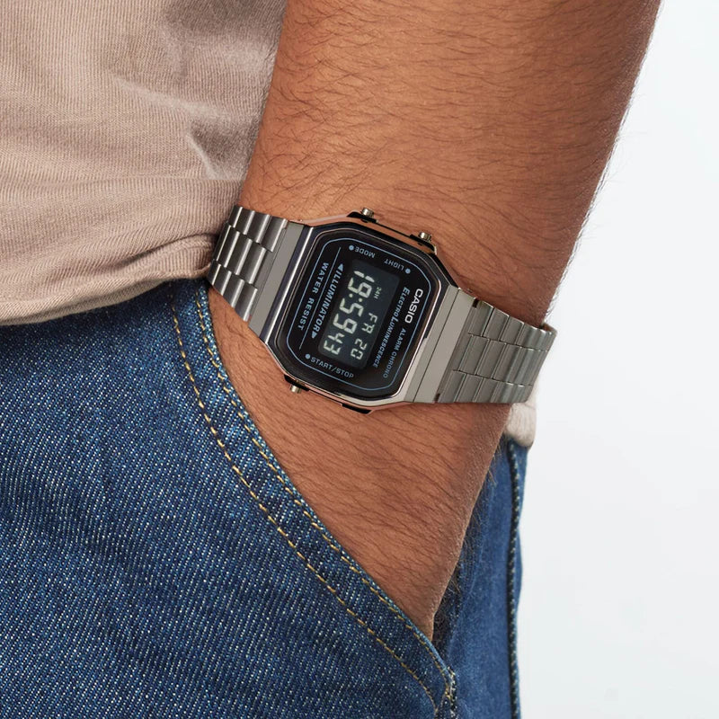 RELOJ_CASIO_ORIGINAL_A168WGG-1BDF_PLATEADO_CAS-150_ Unisex