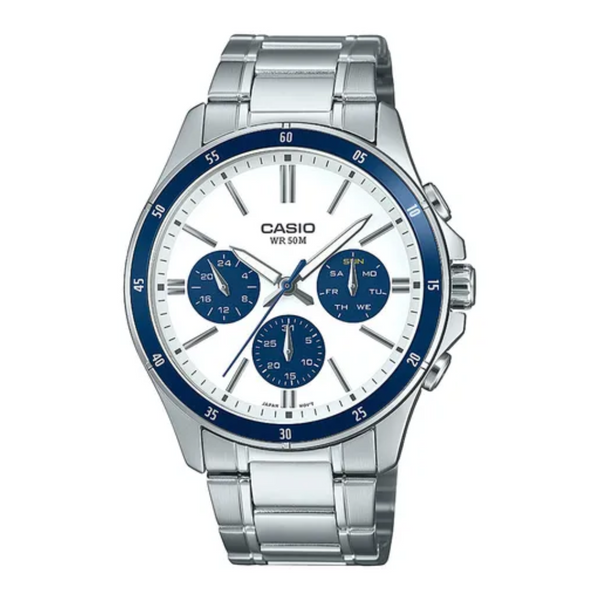 RELOJ CASIO ORIGINAL AZUL MTP-1374D | CAS-94 PARA HOMBRE