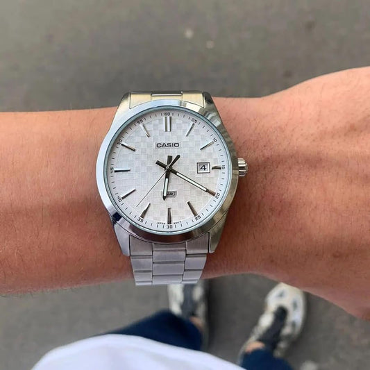 RELOJ CASIO ORIGINAL BLANCO MTP-VD03D | CAS-97 PARA HOMBRE