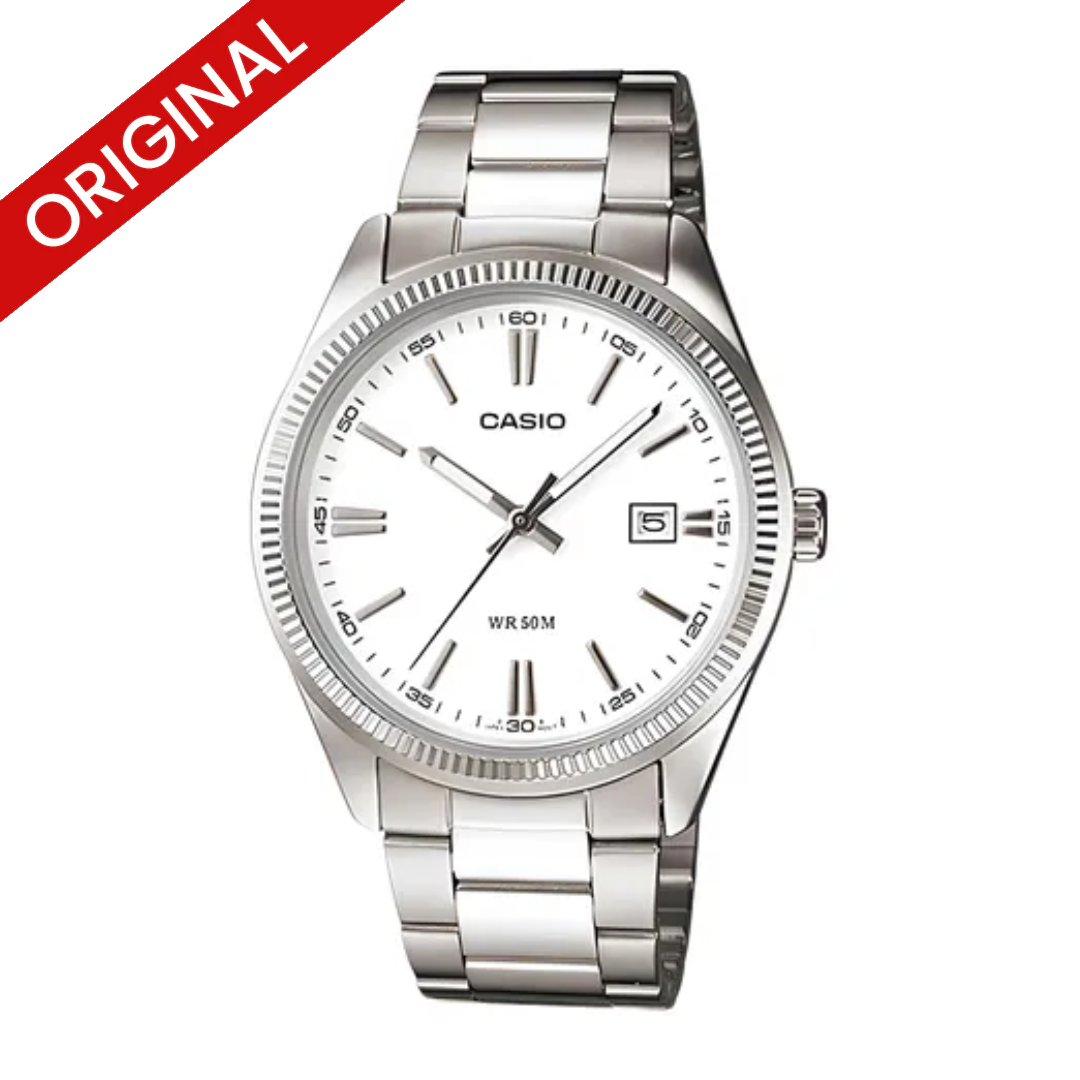 RELOJ CASIO ORIGINAL BLANCO MTP-1302D | CAS-100 PARA HOMBRE 