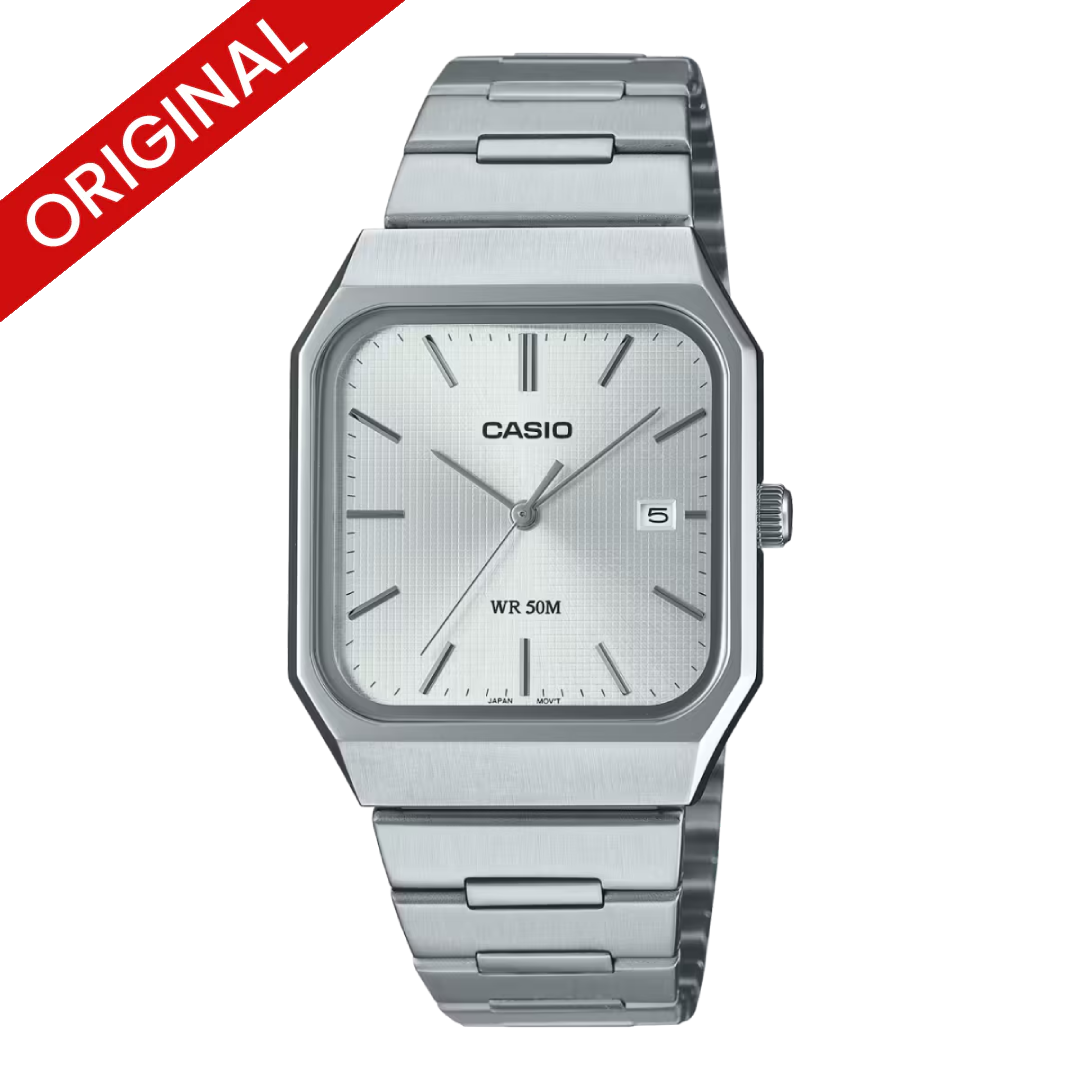 RELOJ CASIO ORIGINAL BLANCO MTP-B185D  CAS-91 PARA HOMBRE 