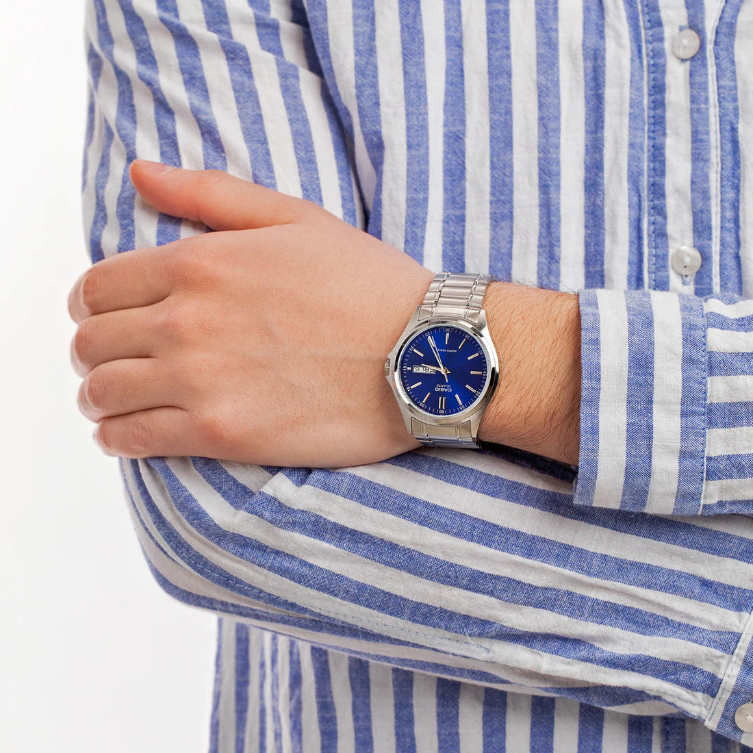 RELOJ CASIO ORIGINAL AZUL MTP-1239D | CAS-55 PARA HOMBRE