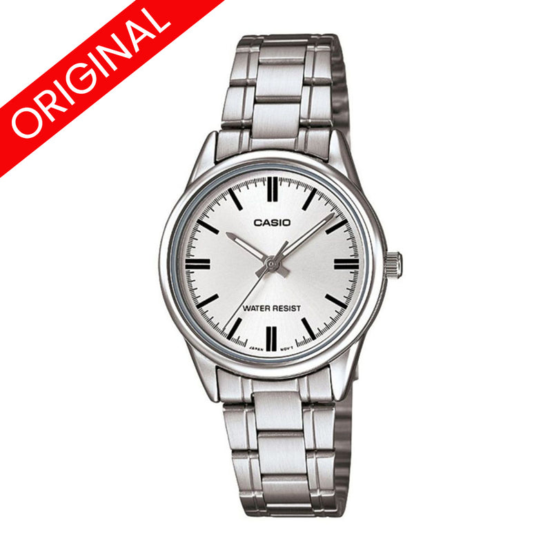 RELOJ CASIO ORIGINAL ELEGANTE PLATEADO PARA MUJER | LTP-V005D