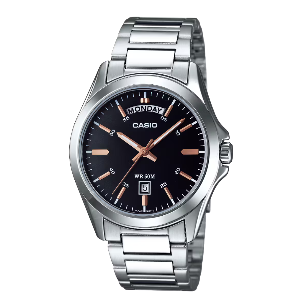 RELOJ_CASIO_ORIGINAL_MTP-1370D-1A2VDF_NEGRO_CAS-128 para Hombre