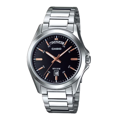 RELOJ_CASIO_ORIGINAL_MTP-1370D-1A2VDF_NEGRO_CAS-128 para Hombre