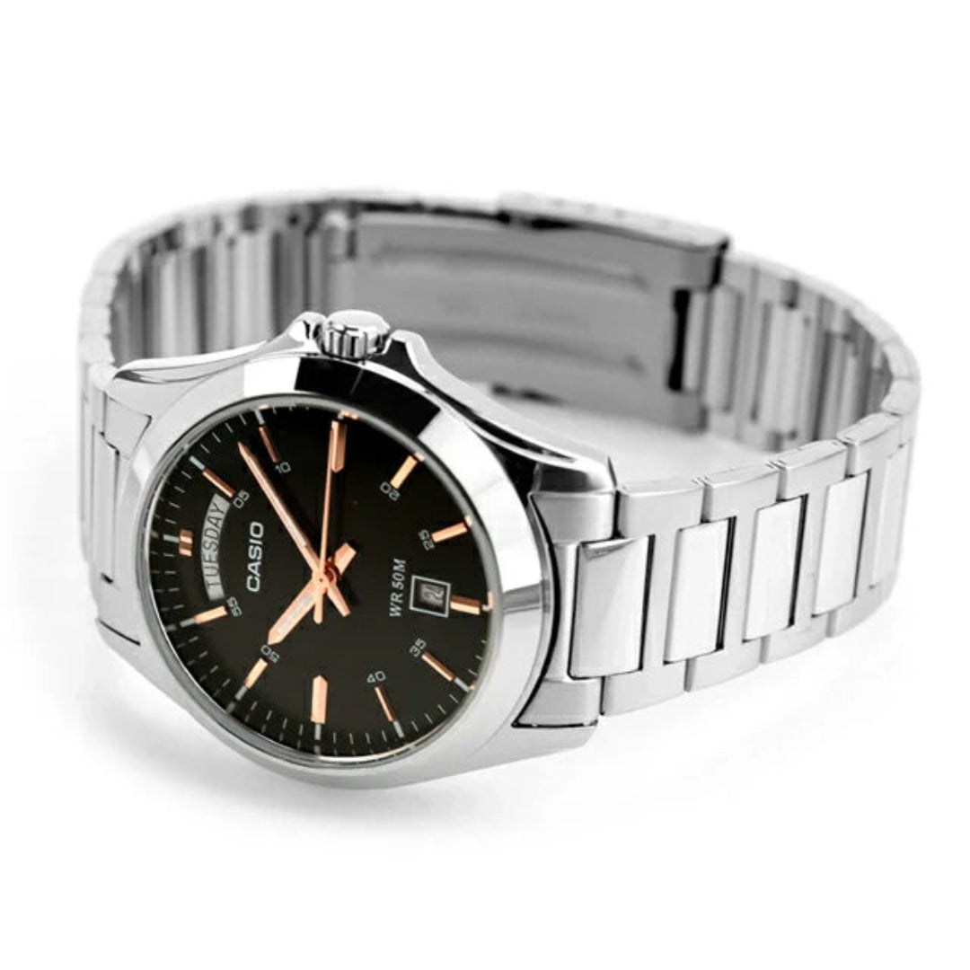 RELOJ_CASIO_ORIGINAL_MTP-1370D-1A2VDF_NEGRO_CAS-128 para Hombre