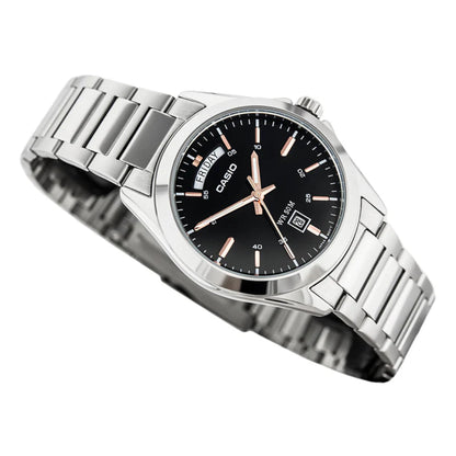 RELOJ_CASIO_ORIGINAL_MTP-1370D-1A2VDF_NEGRO_CAS-128 para Hombre