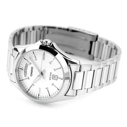 RELOJ_CASIO_ORIGINAL_MTP-1370D-7A3VDF_PLATEADO_CAS-129 para Hombre