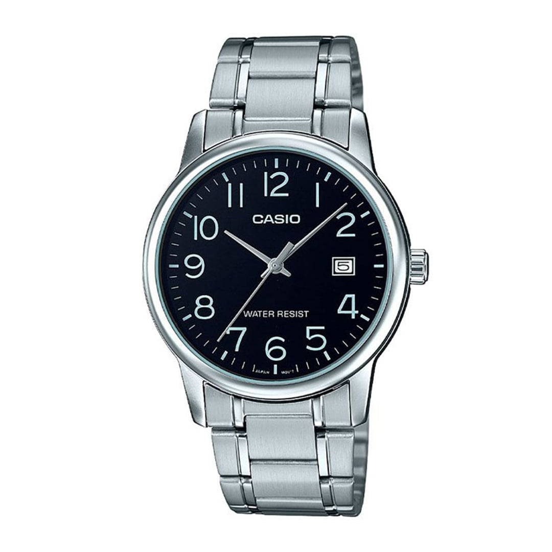RELOJ CASIO STEEL NEGRO MTP-V002D-1B ELEGANTE | CAS-16 (1)