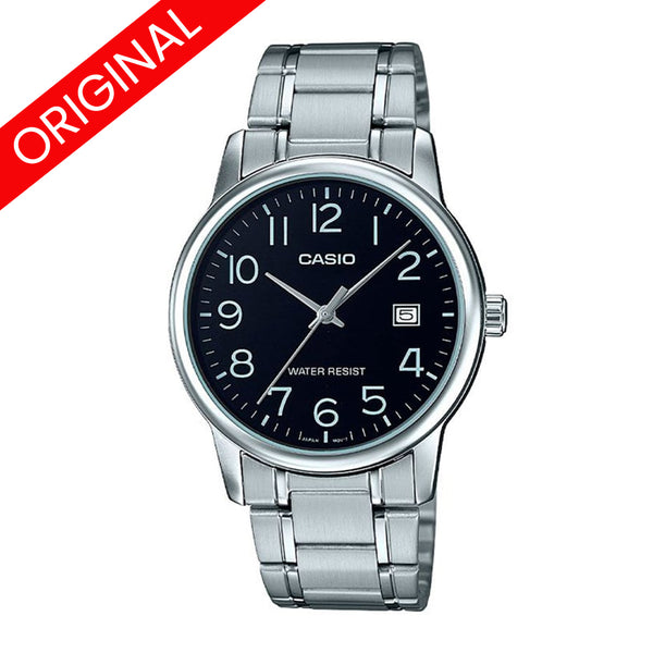 RELOJ CASIO STEEL NEGRO MTP-V002D-1B ELEGANTE | CAS-16 (1)