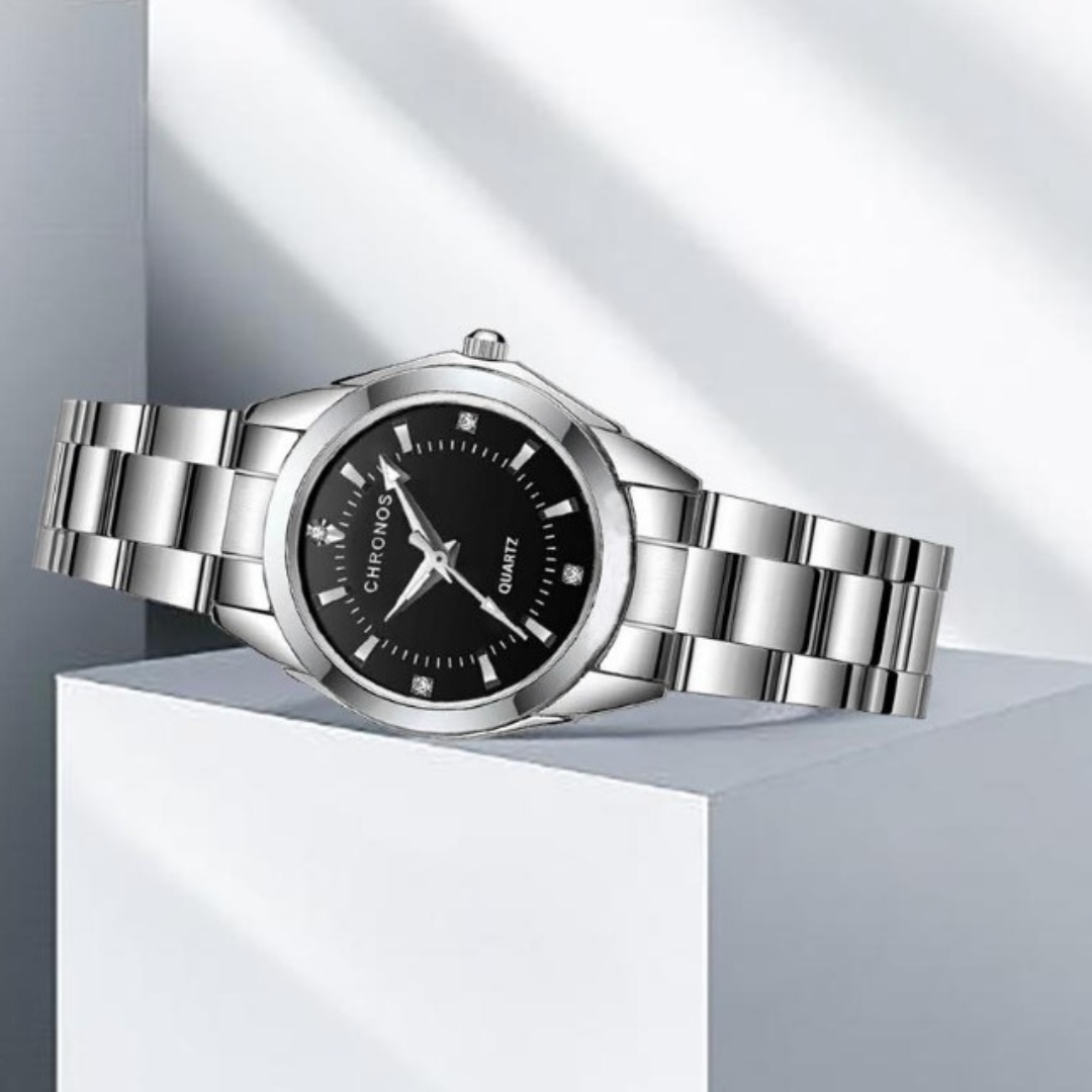 RELOJ CHRONOS ORIGINAL - ELEGANTE PLOMO Y NEGRO | CHR-10 (2)