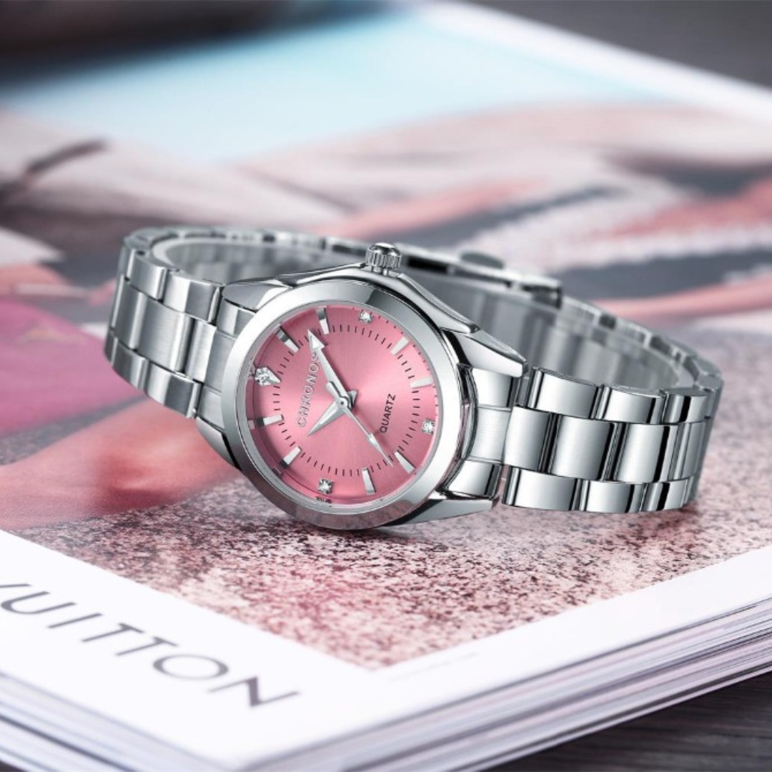 RELOJ CHRONOS ORIGINAL - PLOMO Y ROSA | CHR-7 (2)