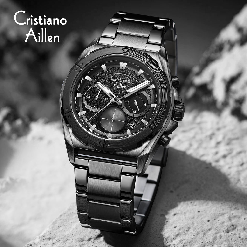 RELOJ CRISTIANO AILLEN ORIGINAL - CASUAL PLATEADO AZUL NEGRO 8901  | CRI-5, CRI-6, CRI-7 PARA HOMBRE