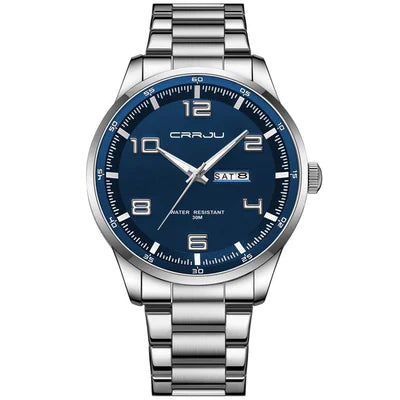 RELOJ CRRJU ORIGINAL ELEGANTE DORADO Y PLATEADO PARA HOMBRE 5005 | CRR-7 | CRR-8 I CRR-9