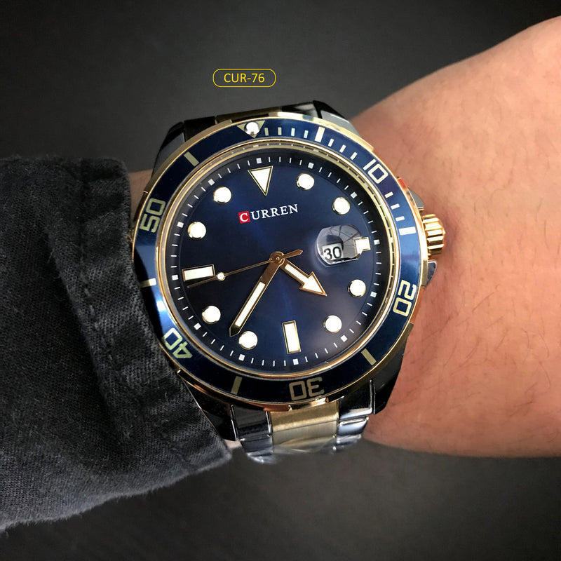 RELOJ CURREN - DIAMANTE AZUL PLATEADO ORO | CUR-76 (3)