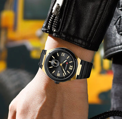 RELOJ_CURREN_8471_ORIGINAL_CASUAL NEGRO_CUR-137 para Hombre