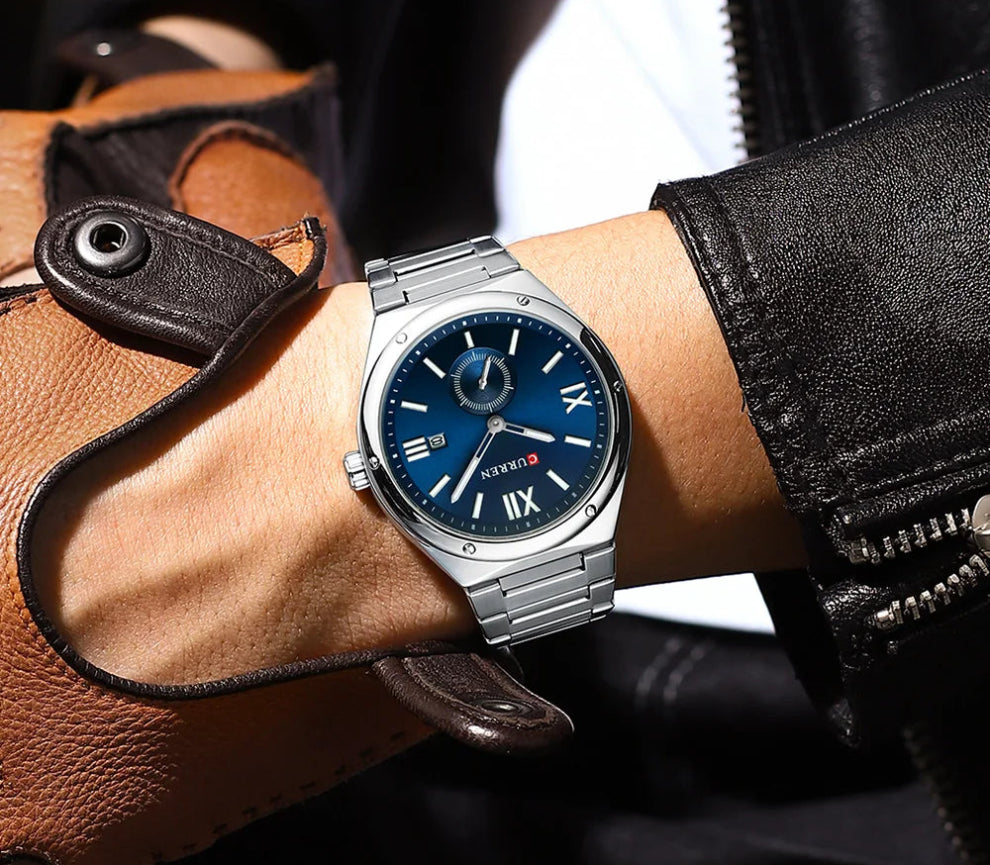 RELOJ_CURREN_8471_ORIGINAL_CASUAL_PLATEADO _CUR-136 para Hombre