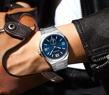 RELOJ_CURREN_8471_ORIGINAL_CASUAL_PLATEADO _CUR-136 para Hombre