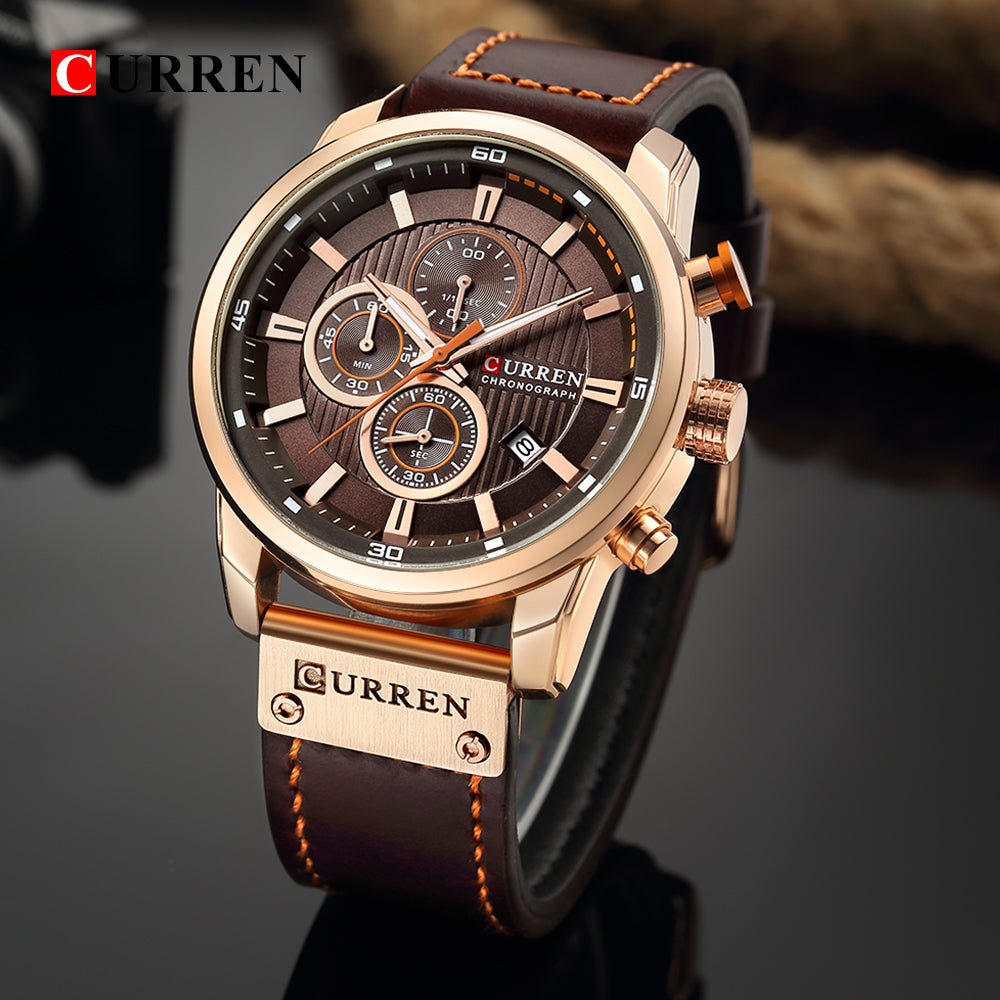 Reloj Curren 8291 Casual Marron para Hombre Elegante CUR 101
