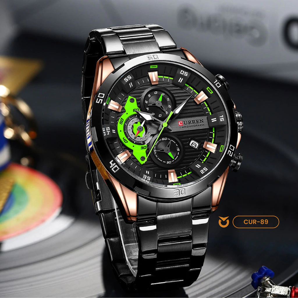 RELOJ CURREN ORIGINAL - CASUAL PLATEADO, NEGRO Y AZUL 8402 | CUR-88, CUR-89, CUR-90 PARA HOMBRE