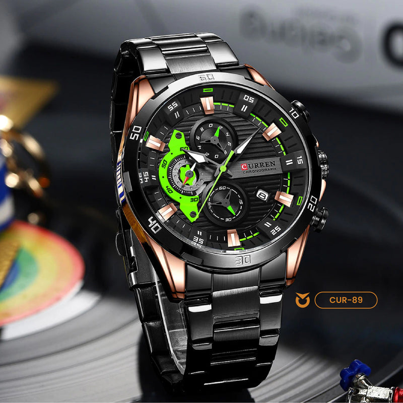 RELOJ CURREN ORIGINAL - CASUAL PLATEADO, NEGRO Y AZUL 8402 | CUR-88, CUR-89, CUR-90 PARA HOMBRE