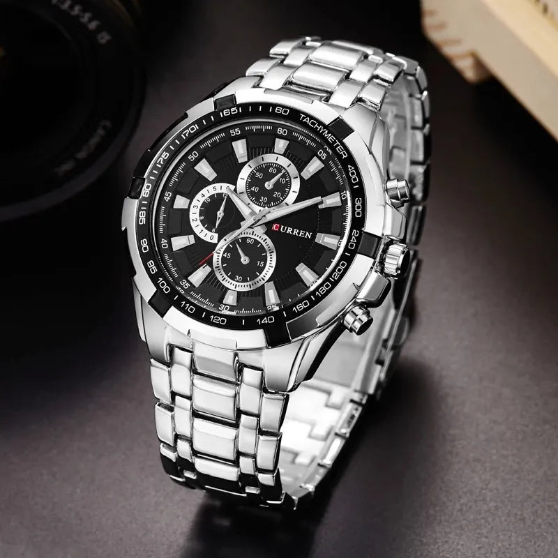 RELOJ CURREN ORIGINAL - ELEGANTE NEGRO - PLATEADO 8023 | CUR-23 | CUR-24 | CUR-111-12