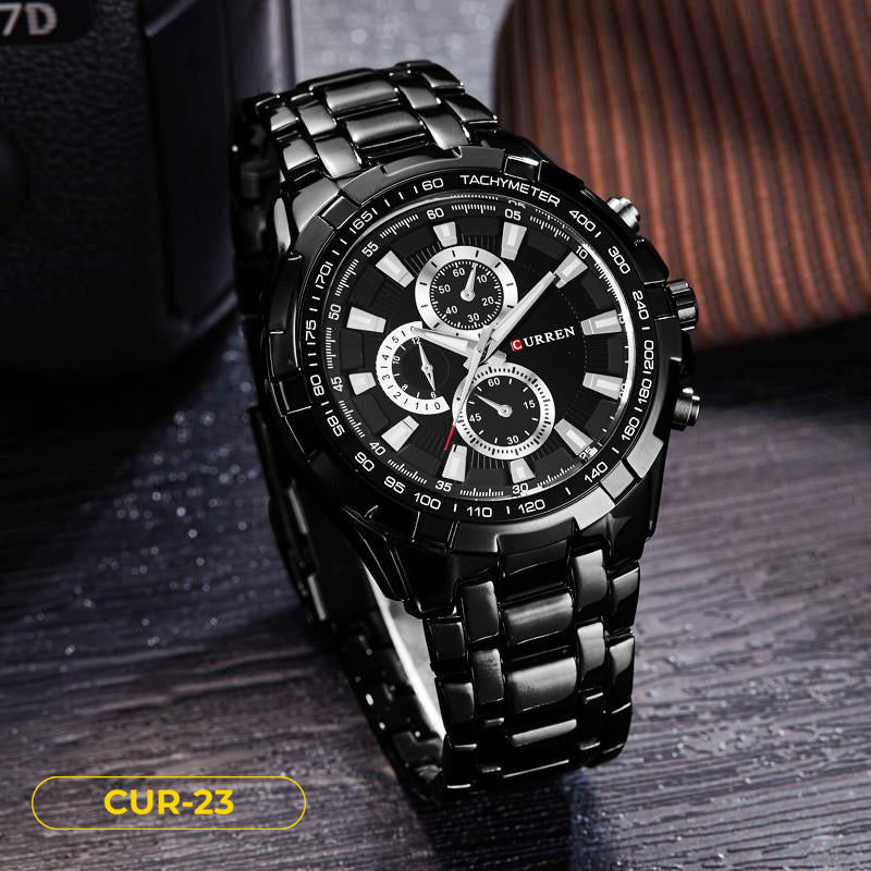 RELOJ CURREN ORIGINAL - ELEGANTE NEGRO - PLATEADO 8023 | CUR-23 | CUR-24 | CUR-111-2