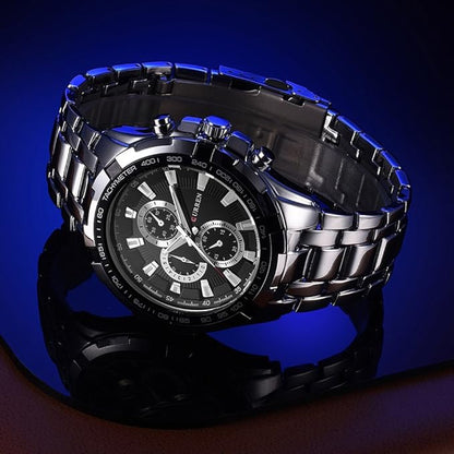 RELOJ CURREN ORIGINAL - ELEGANTE NEGRO - PLATEADO 8023 | CUR-23 | CUR-24 | CUR-111-3