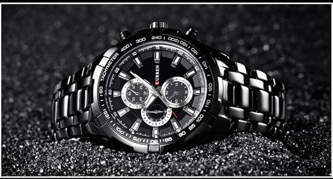 RELOJ CURREN ORIGINAL - ELEGANTE NEGRO - PLATEADO 8023 | CUR-23 | CUR-24 | CUR-111-4