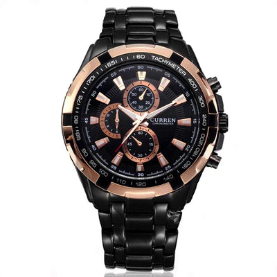 RELOJ CURREN ORIGINAL - ELEGANTE NEGRO - PLATEADO 8023 | CUR-23 | CUR-24 | CUR-111-7