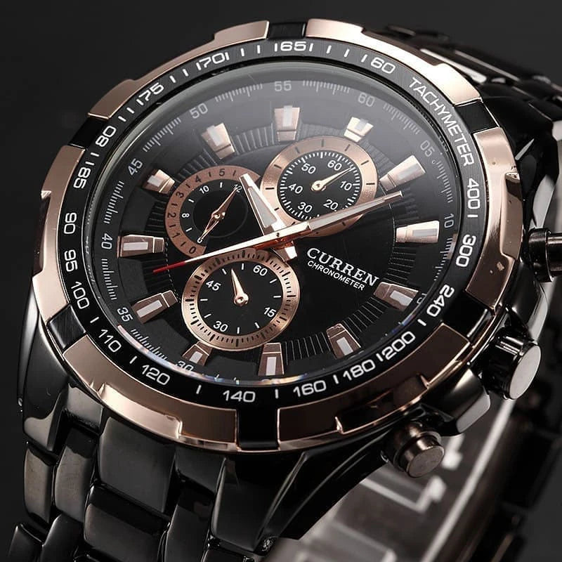 RELOJ CURREN ORIGINAL - ELEGANTE NEGRO - PLATEADO 8023 | CUR-23 | CUR-24 | CUR-111-9