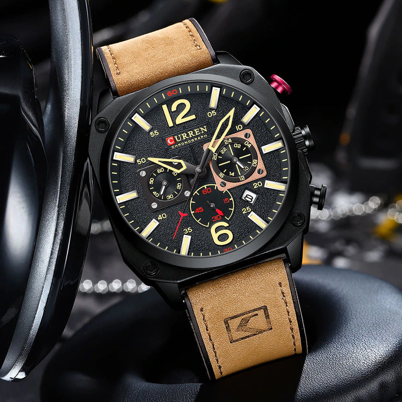 RELOJ CURREN ORIGINAL CASUAL GRIS Y MARRON PARA HOMBRE 8398 | CUR-85 I CUR-86