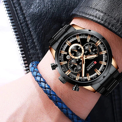 RELOJ CURREN ORIGINAL CASUAL  HOMBRE COLOR NEGRO 8355 | CUR-142