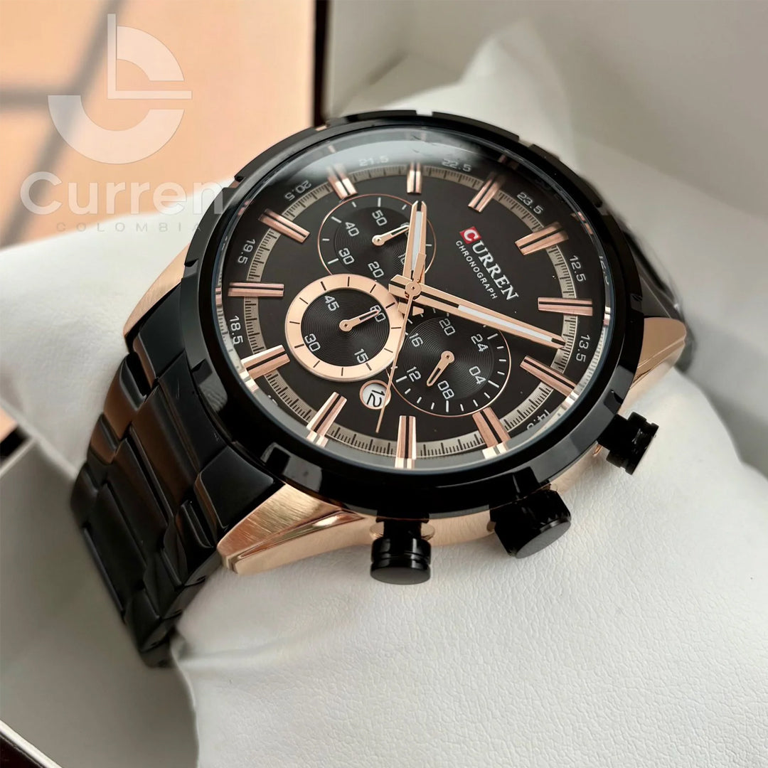 RELOJ CURREN ORIGINAL CASUAL  HOMBRE COLOR NEGRO 8355 | CUR-142
