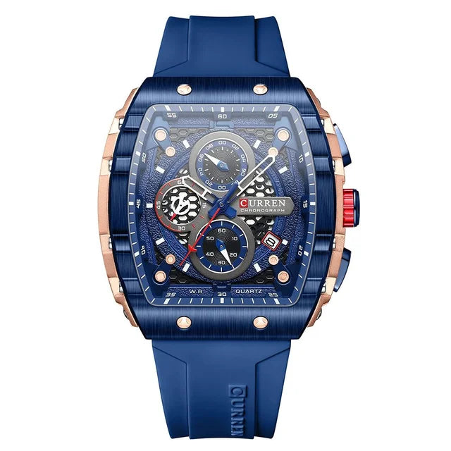 RELOJ CURREN ORIGINAL CASUAL NEGRO Y AZUL PARA HOMBRE | CUR-124 | CUR-125