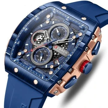 RELOJ CURREN ORIGINAL CASUAL NEGRO Y AZUL PARA HOMBRE | CUR-124 | CUR-125