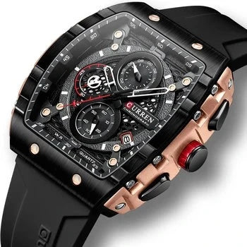 RELOJ CURREN ORIGINAL CASUAL NEGRO Y AZUL PARA HOMBRE | CUR-124 | CUR-125