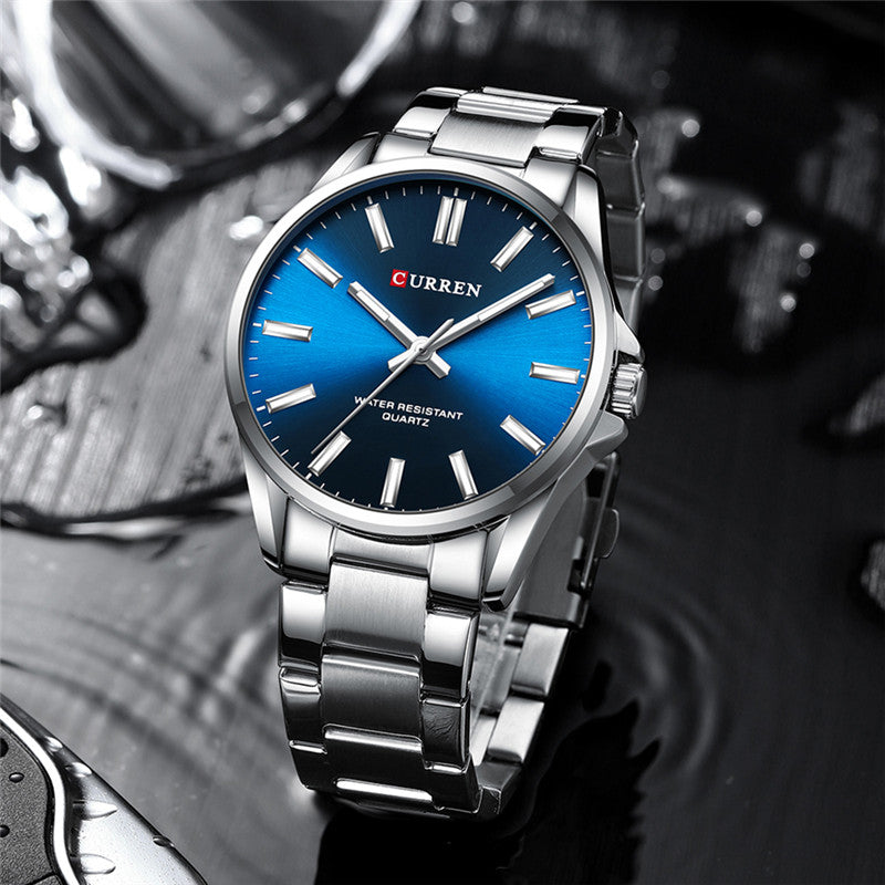RELOJ CURREN ORIGINAL ELEGANTE PLATEADO CON AZUL PARA PAREJA  | CUR-107 | CUR-108