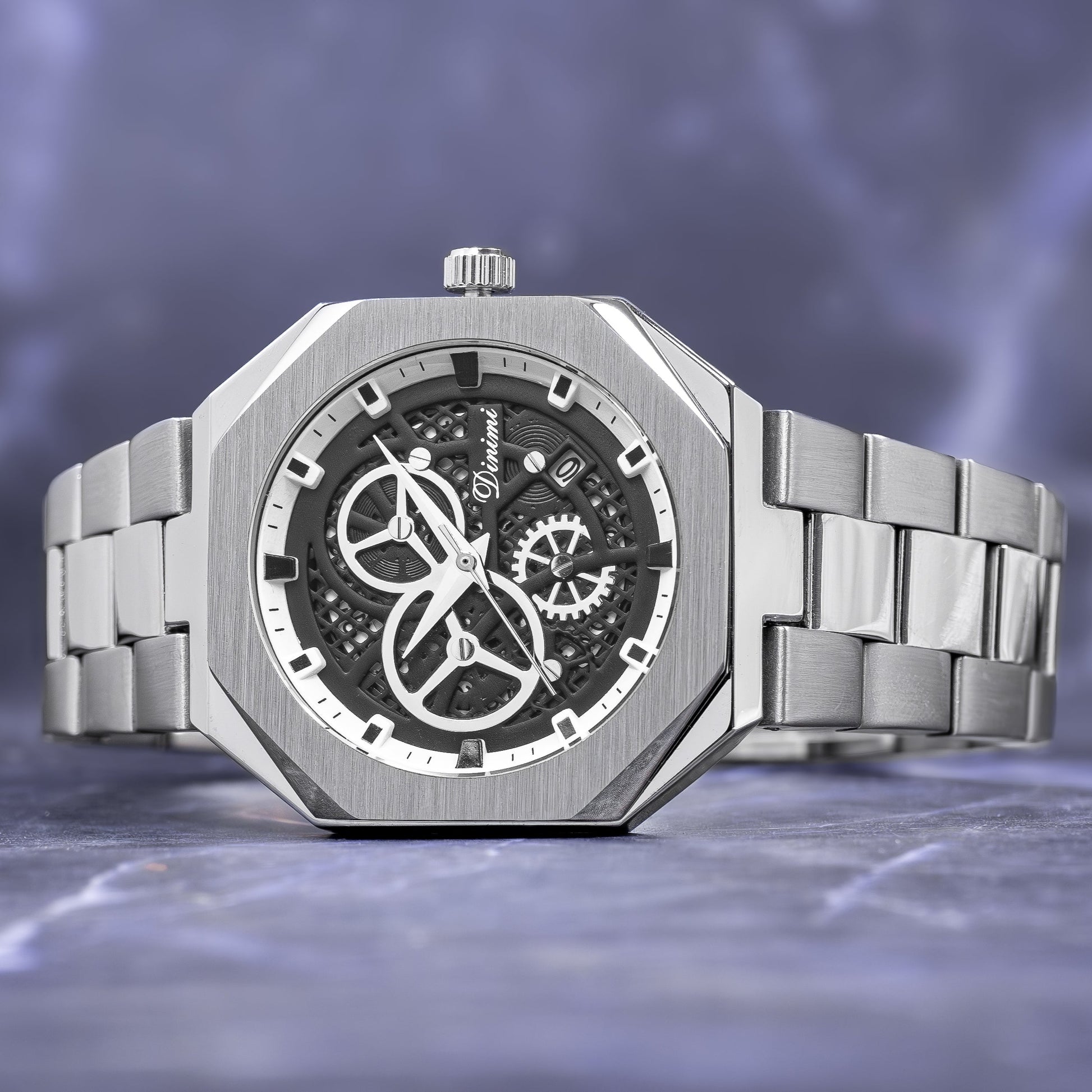 RELOJ DINIMI ORIGINAL 88433 NEGRO PLATEADO | DIN-1, DIN-2, DIN-30 PARA HOMBRE